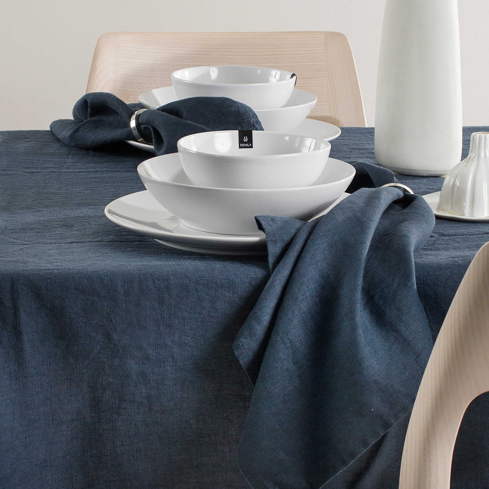 Linnen tafelkleed - Donkerblauw-Silence // Himla Linnen tafelkleed - Donkerblauw-Silence // Himla