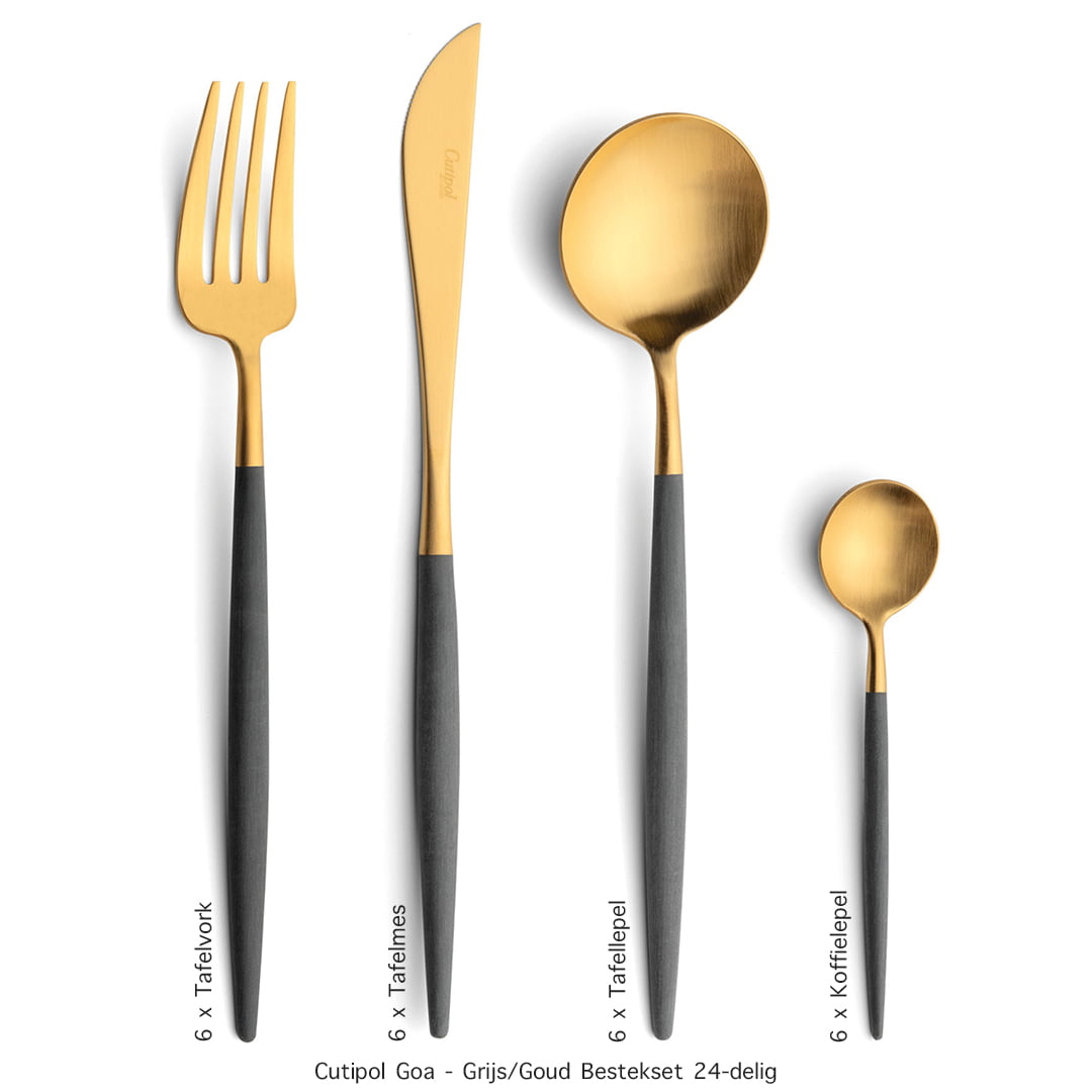 Cutipol-Goa-Grijs-Goud-24delig