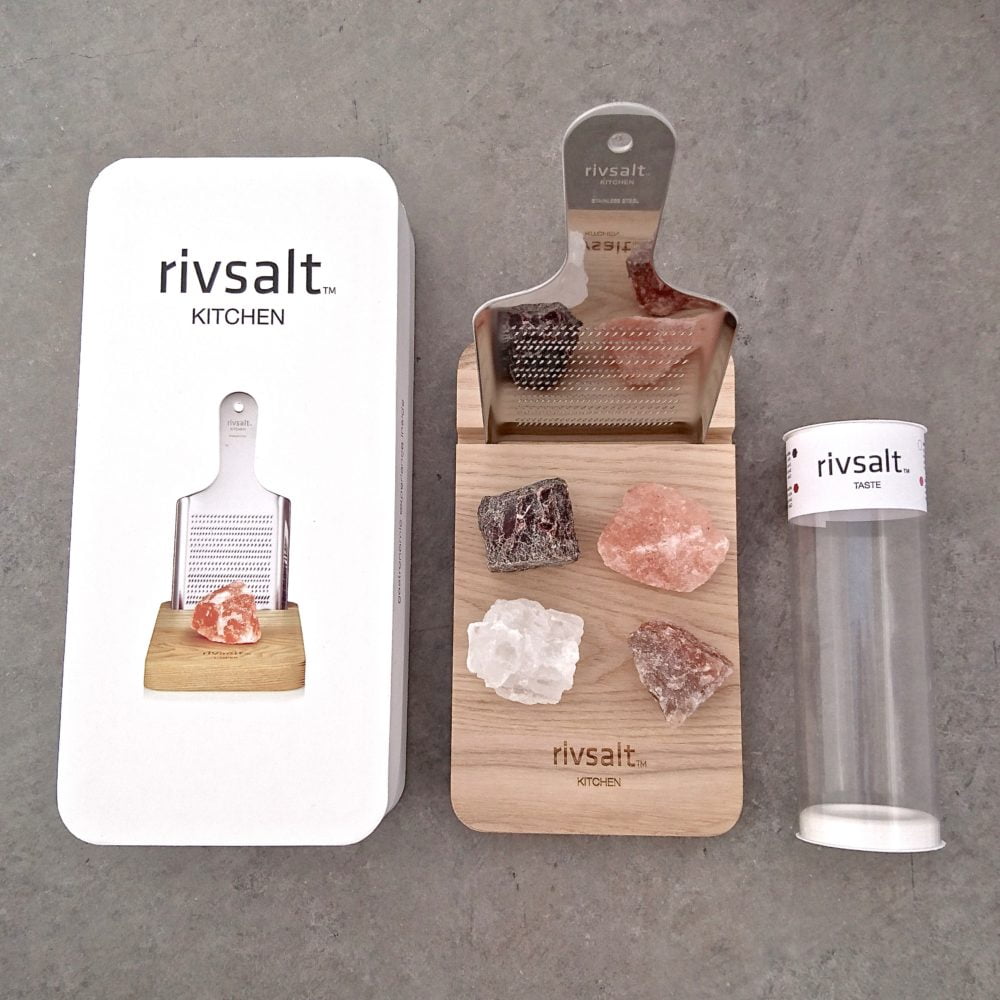 Himalaya Zout + rasp + houten blok - large kitchen // Rivsalt