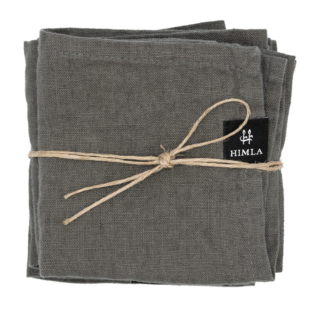 Linnen servetten - Charcoal // Himla (set van 4)