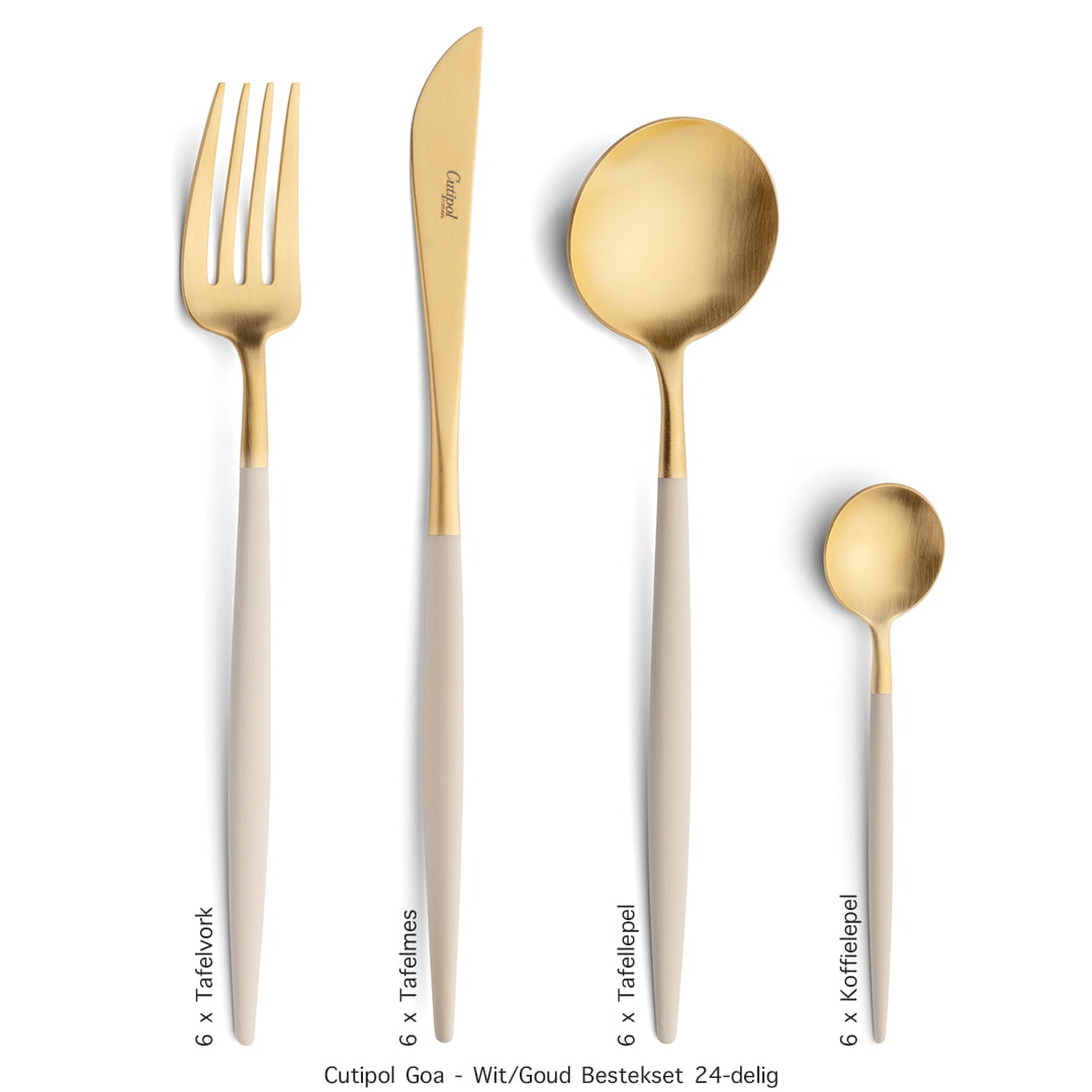 Cutipol-Goa-Ivoor Goud beige ivoor goud bestekset Ivory-Gold-24 delig-ZT