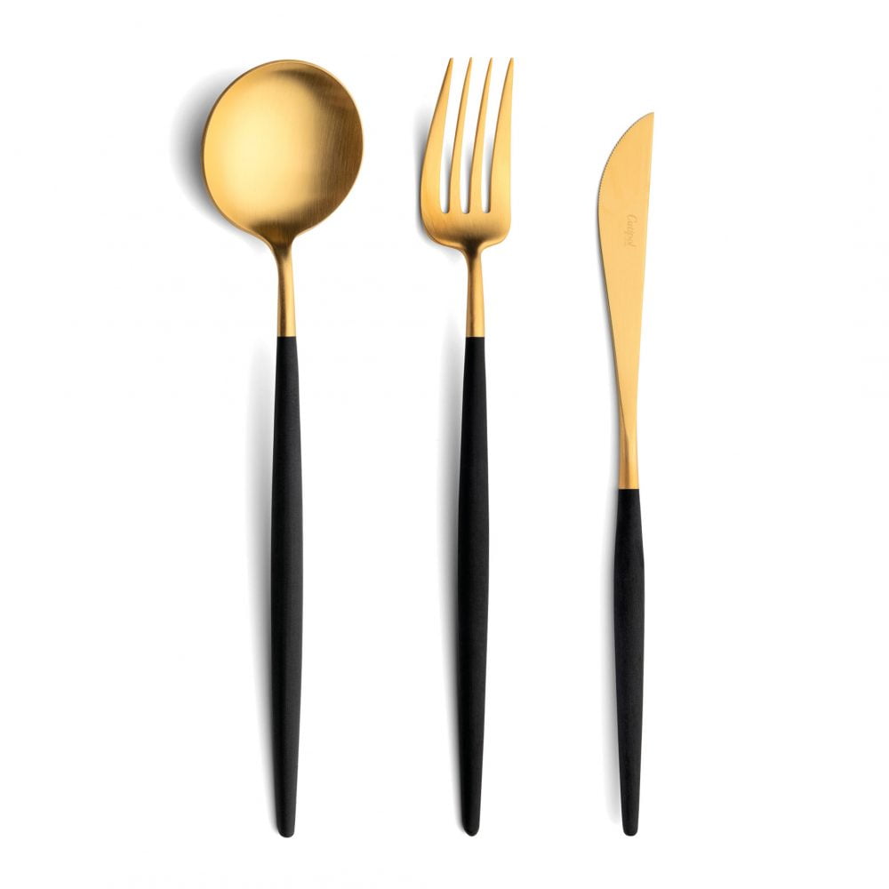 Cutipol-Goa-zwart goud serveerbestekset