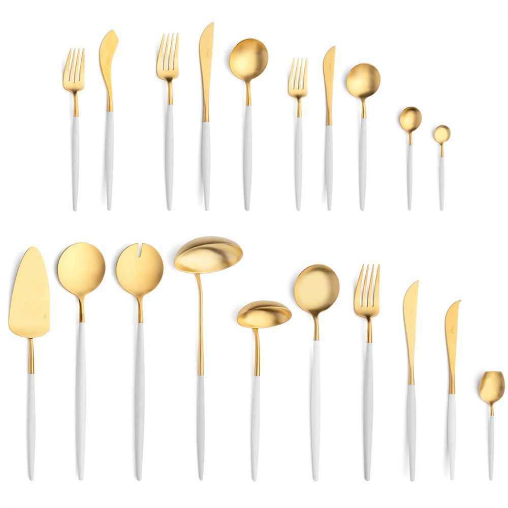 Cutipol-Goa-wit goud bestekset White-Gold-130 delig-ZT