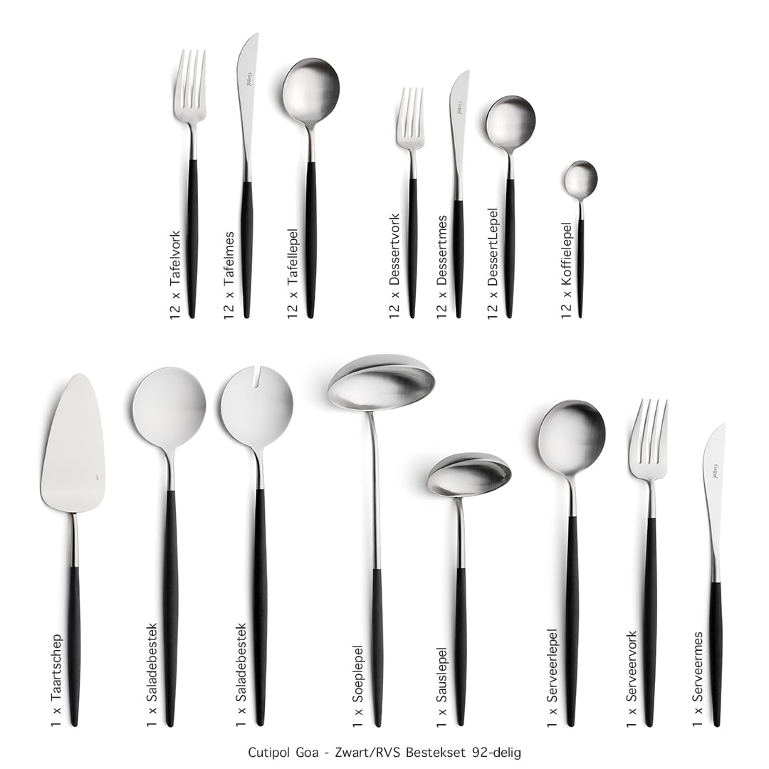 Cutipol-Goa-zwart rvs bestekset 92 delig-ZT