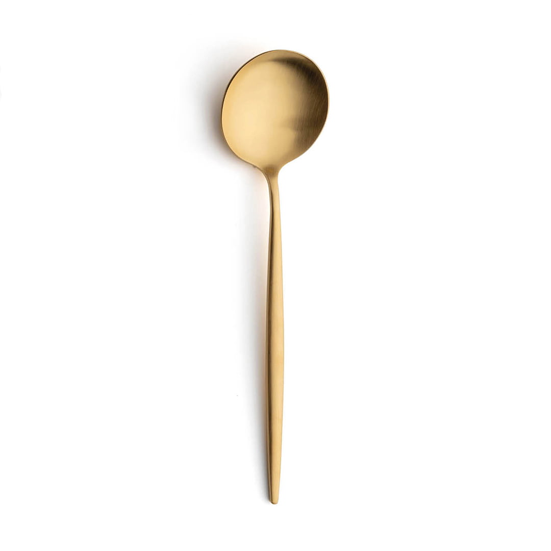 Moon - Mat Goud - Tafellepel // Cutipol Cutipol-Moon-Matte-Gold-01-1750-tafellepel