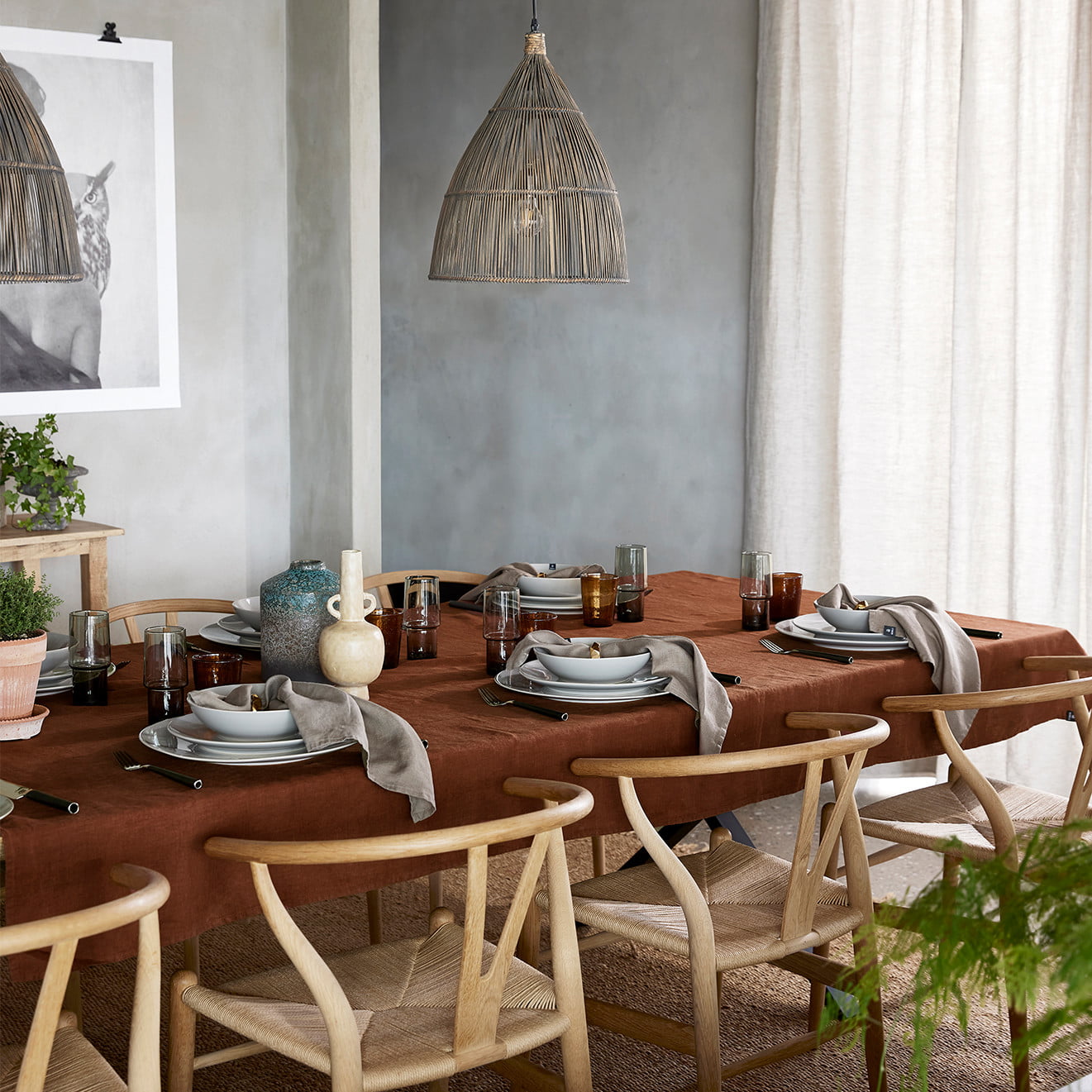 Linnen tafelkleed - Rustique-Roest bruin // Himla