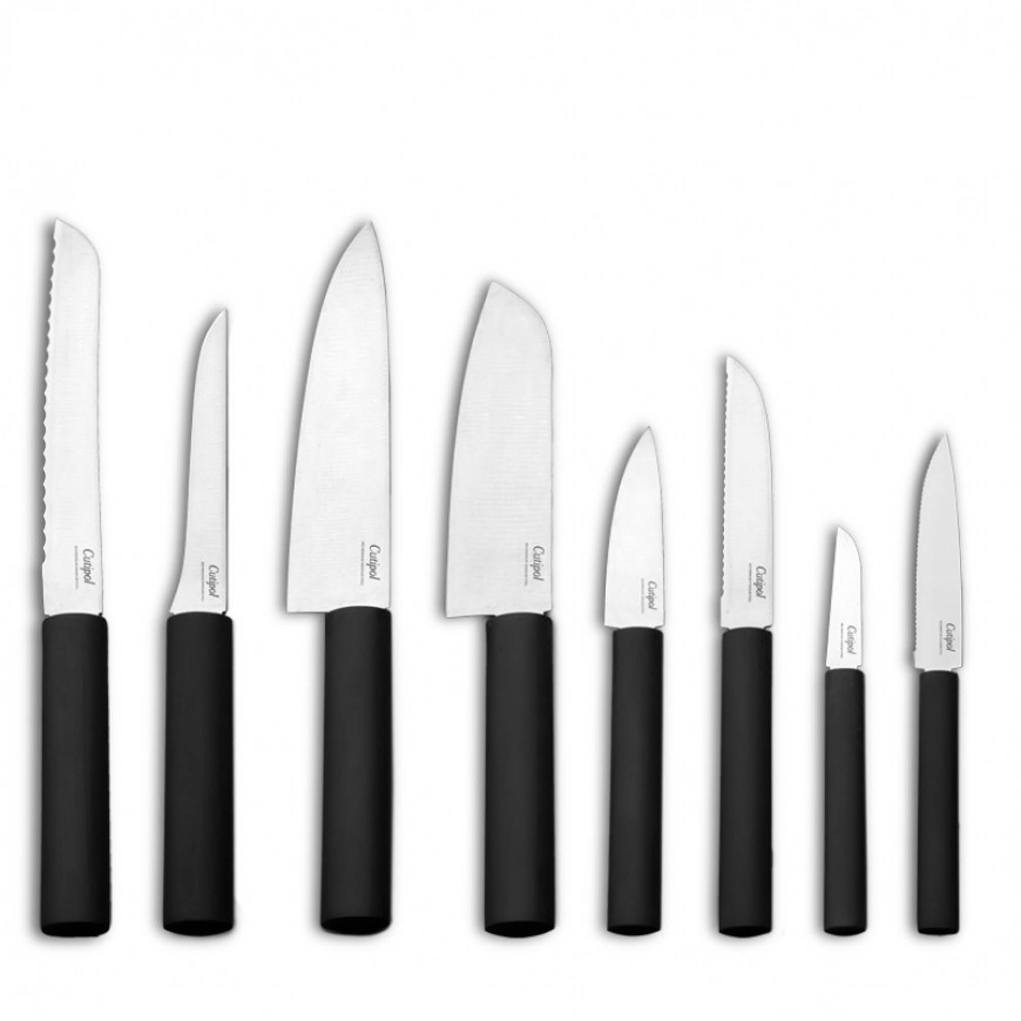 Gourmet - Zwart/RVS - 8 keukenmessen in messenblok // Cutipol Gourmet - Zwart/RVS - 8 keukenmessen in messenblok // Cutipol