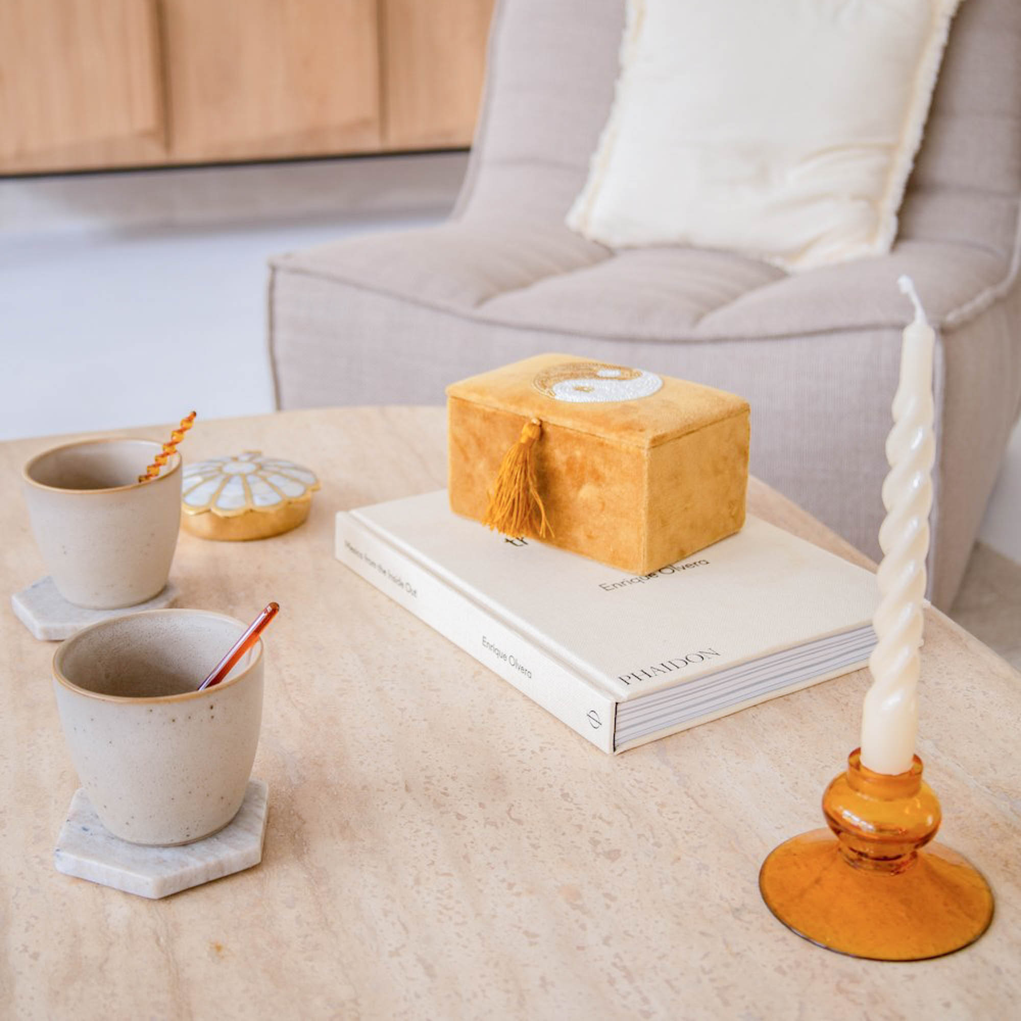 Kandelaar laag Mustard - Glas // À la Kandelaar laag Mustard - Glas // À la