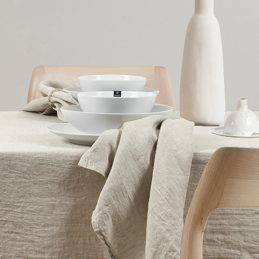 Linnen tafelkleed - Oatmeal-beige // Himla