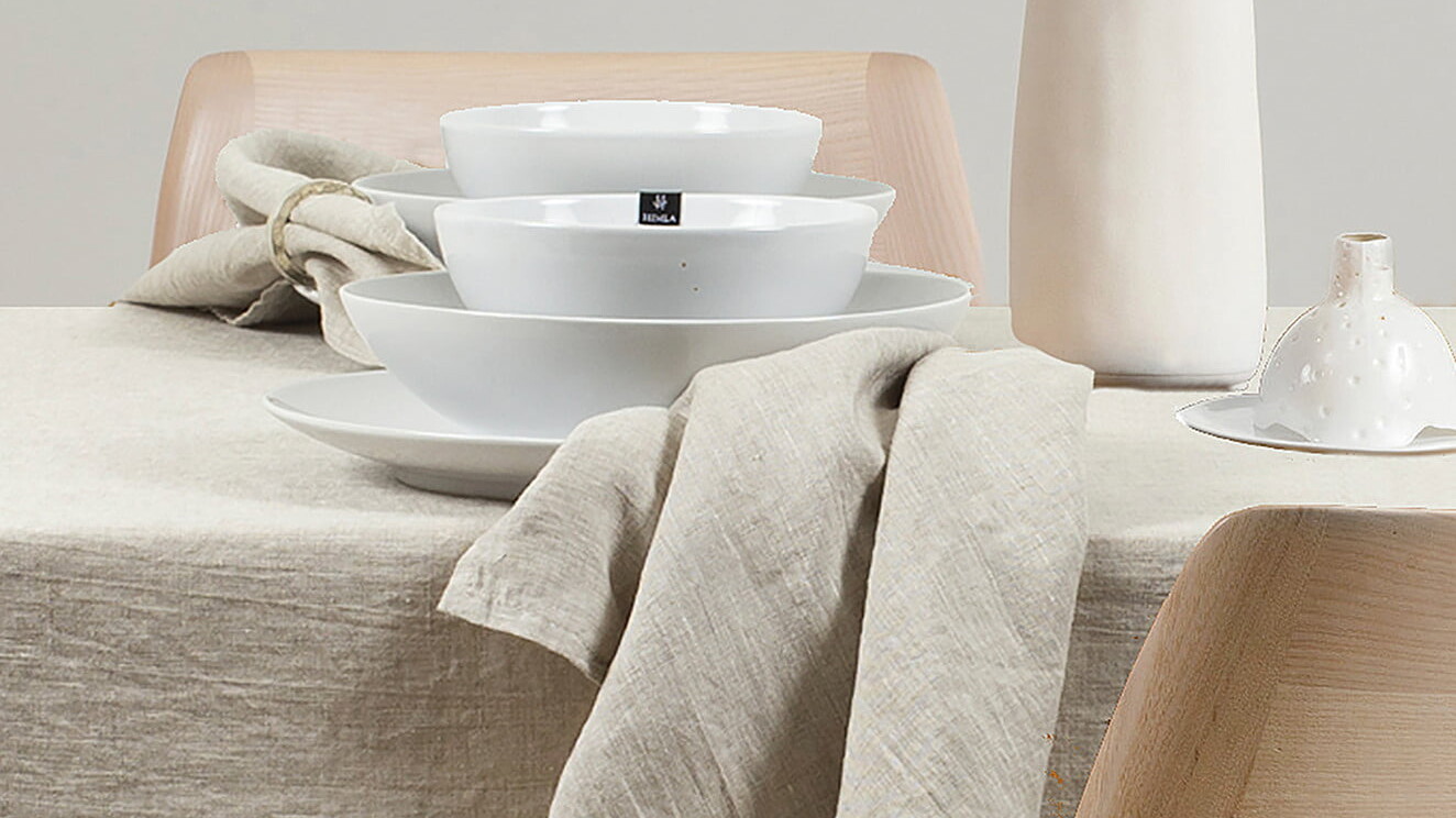 Linnen tafelkleed - Oatmeal-beige // Himla