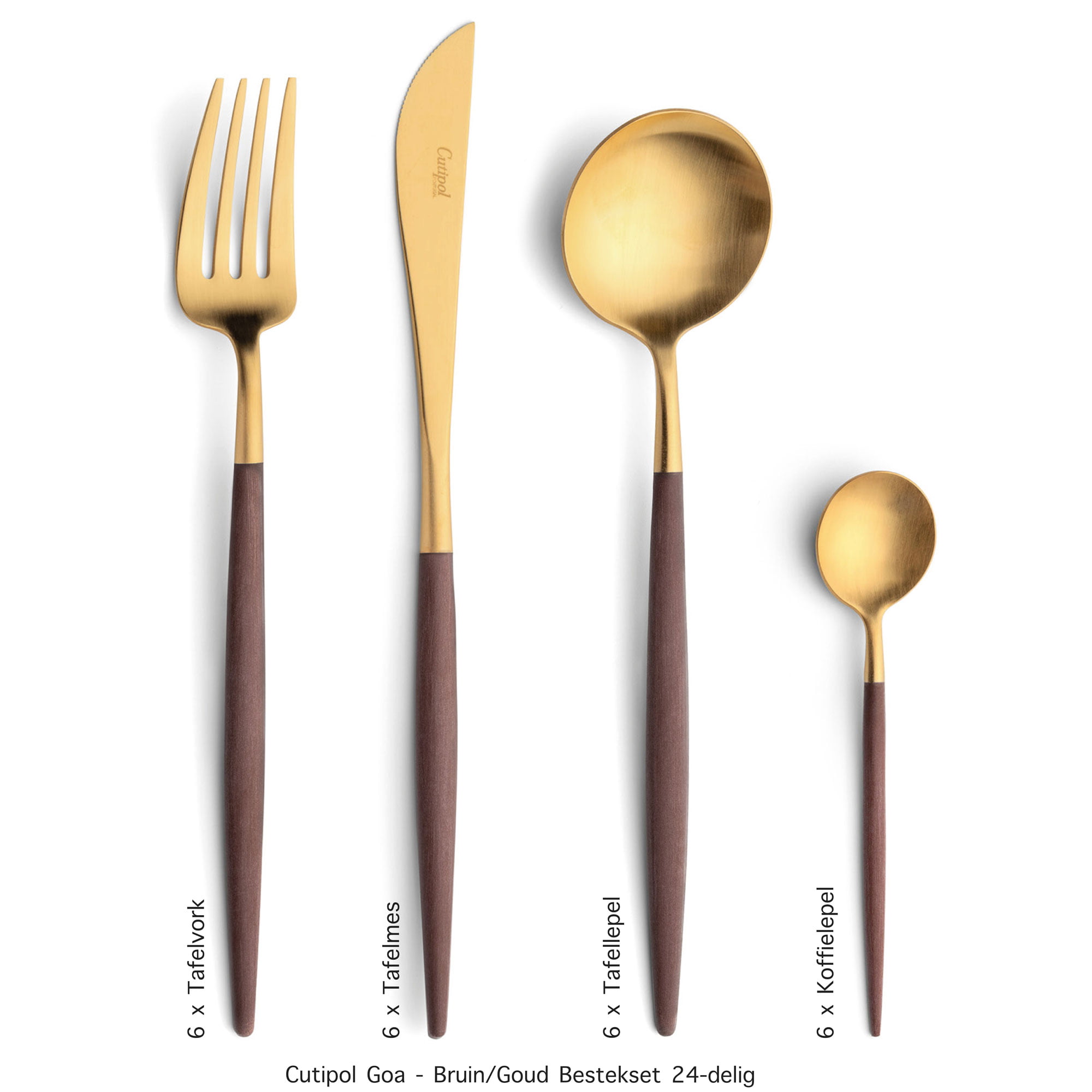 G Cutipol-Goa-Brown-Gold-24-delig-7292 Goa - Bruin/Goud - Bestekset 24-delig // Cutipol table things