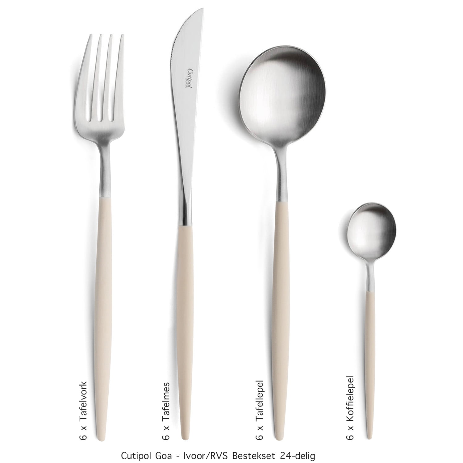 Goa - Ivoor/RVS - Bestekset 24-delig // Cutipol table things Goa - Ivoor/RVS - Bestekset 24-delig // Cutipol table things