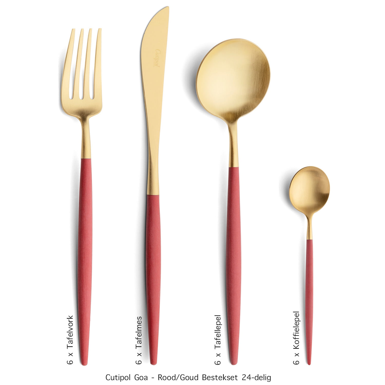 Goa - Rood/Goud - Bestekset 24-delig // Cutipol table things Goa - Rood/Goud - Bestekset 24-delig // Cutipol table things