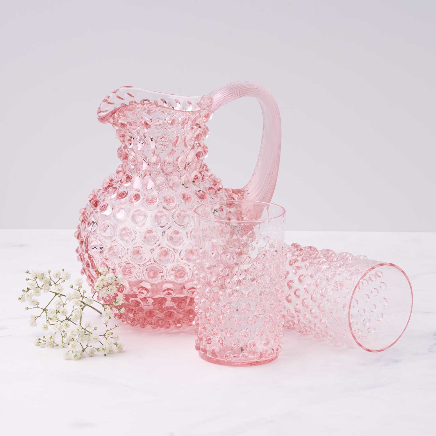 Anna-von-Lipa - Paris Hobnail - Rosa - Karaf 1l. & Glas