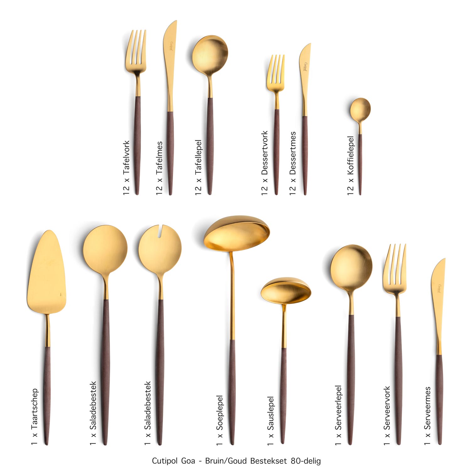 G Cutipol-Goa-Brown-Gold-80-delig bestekset Table Things Cutipol-Goa-Brown-Gold-80-delig bestekset Table Things