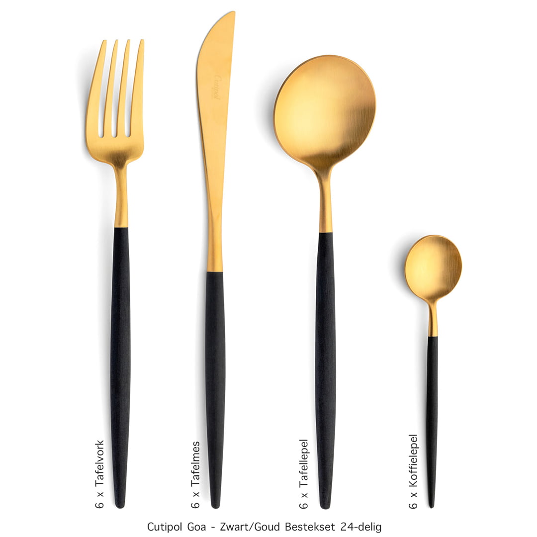 Cutipol-Goa-Gold-24delig- zwart goud table things Cutipol-Goa-Gold-24delig- zwart goud table things