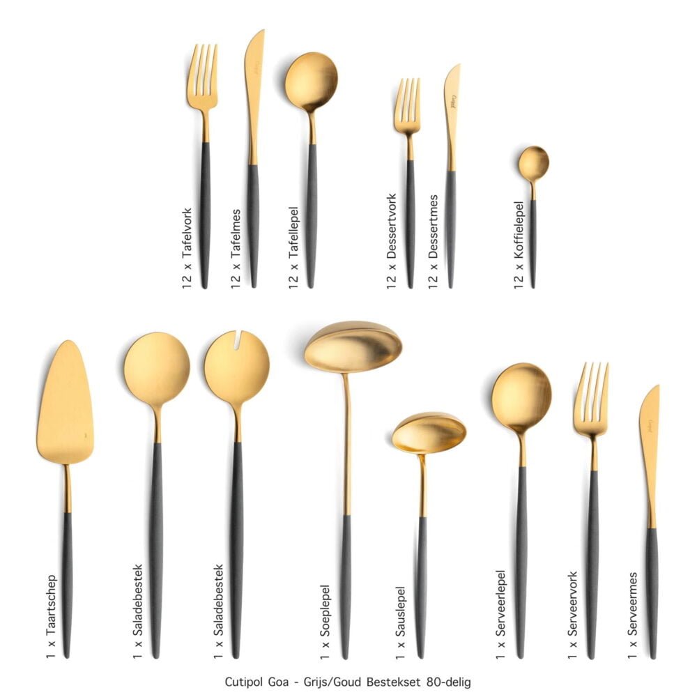 Cutipol-Goa-Grey-Gold-80-delig-bestekset Table Things