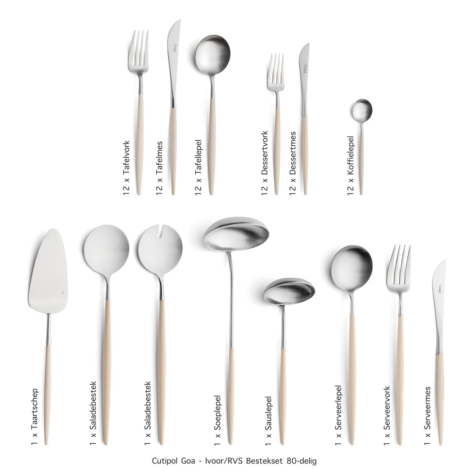 Cutipol-Goa-Ivory-80-delig-bestekset Table Things Cutipol-Goa-Ivory-80-delig-bestekset Table Things
