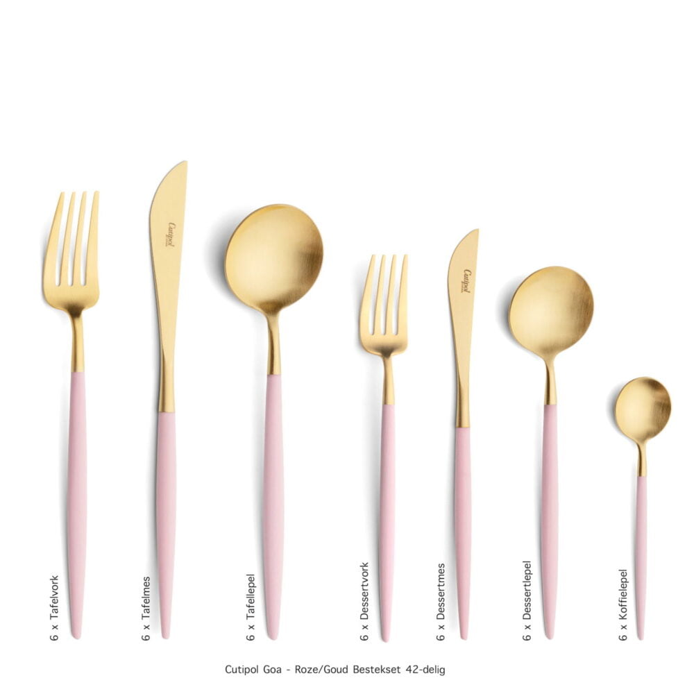 Cutipol-Goa-Pink-Gold-42-delig bestekset Table Things