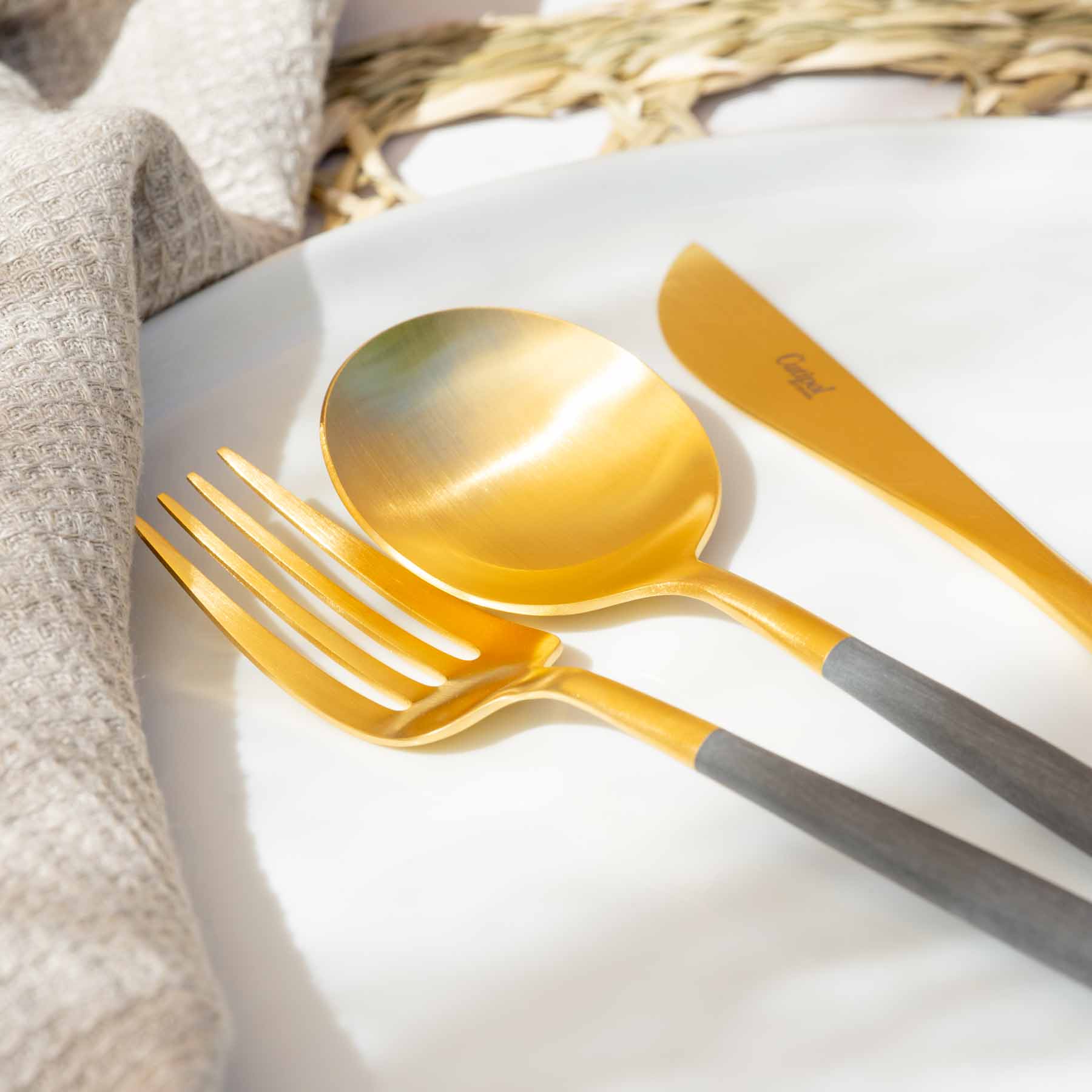 Cutipol Goa grijs goud cutipol bestek Cutipol Goa grijs goud cutipol bestek