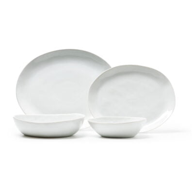 Porcelino Ovaal serviesset 16-delig - Wit // Pomax