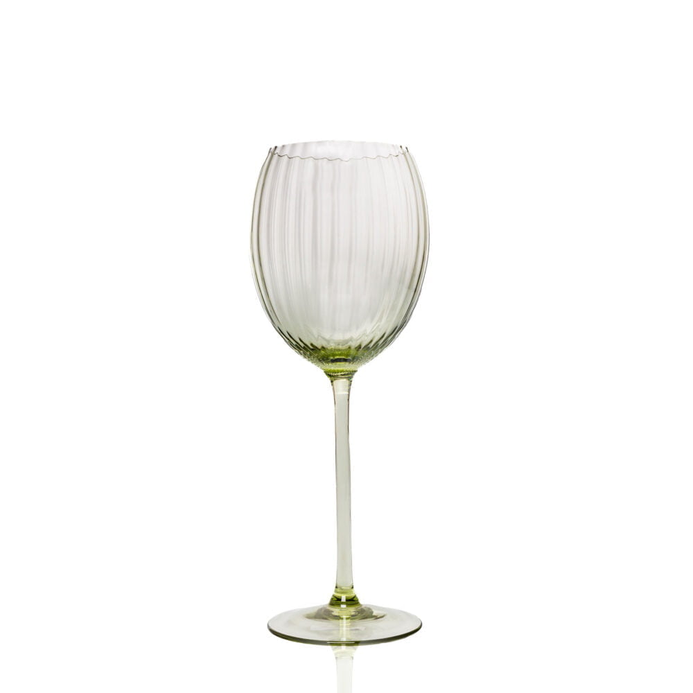 Lyon witte wijnglas - Olivegreen // Anna von Lipa (set van 2)