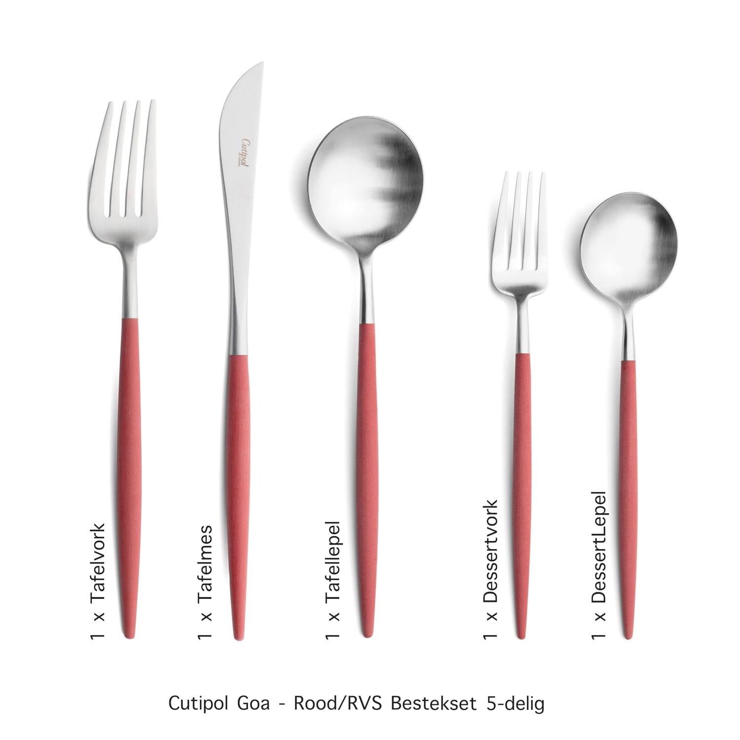 Goa - Rood/RVS - Bestekset 5-delig // Cutipol Goa - Rood/RVS - Bestekset 5-delig // Cutipol