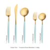 Goa - Turquoise/Goud - Bestekset 5-delig // Cutipol