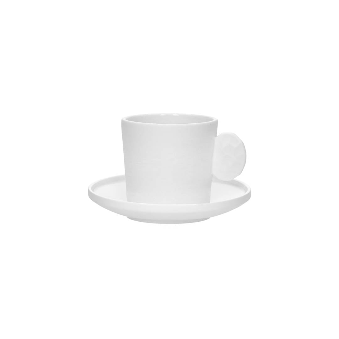 Leggero Koffie kop en schotel - Wit // Pomax