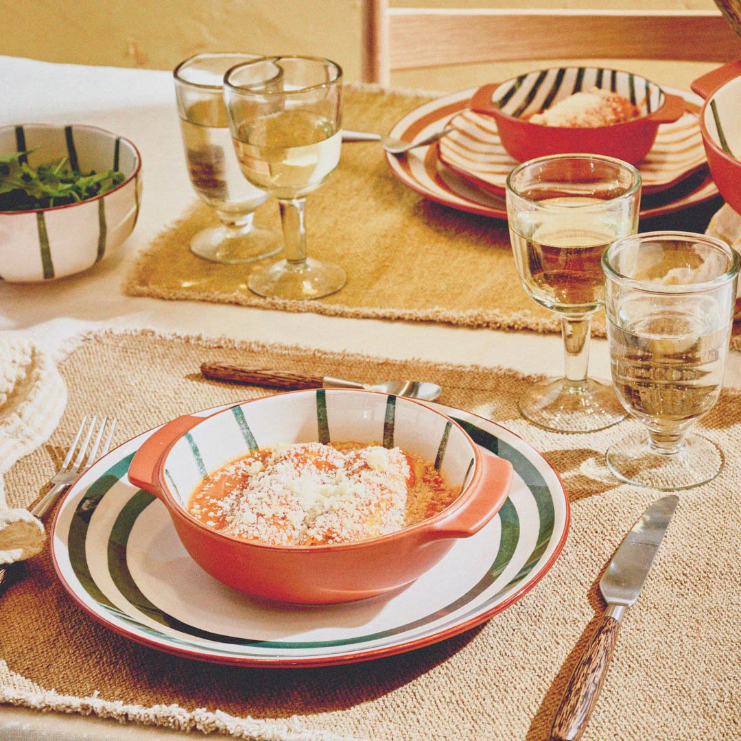 Mykonos Kom klein - Wit/Groen // Pomax Mykonos Kom klein - Wit/Groen // Pomax