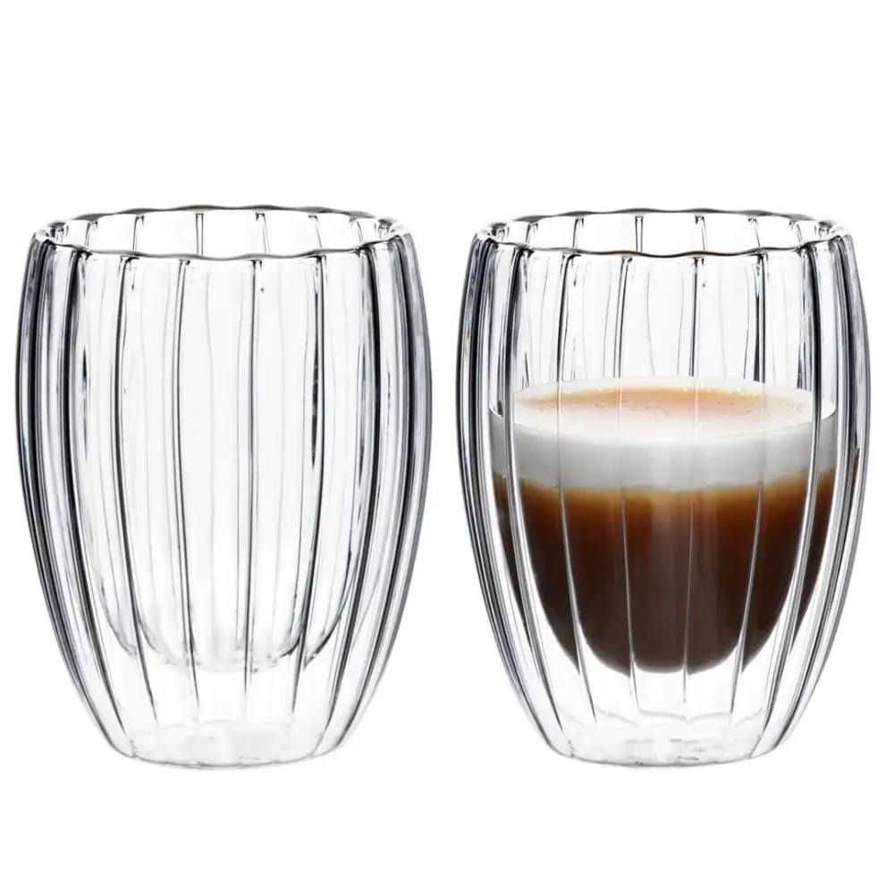 Stripes Peter - Dubbelwandig glas (set van 2)